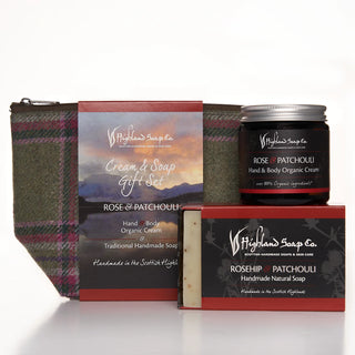 Rose & Patchouli Hand & Body Cream with Soap Gift Bag